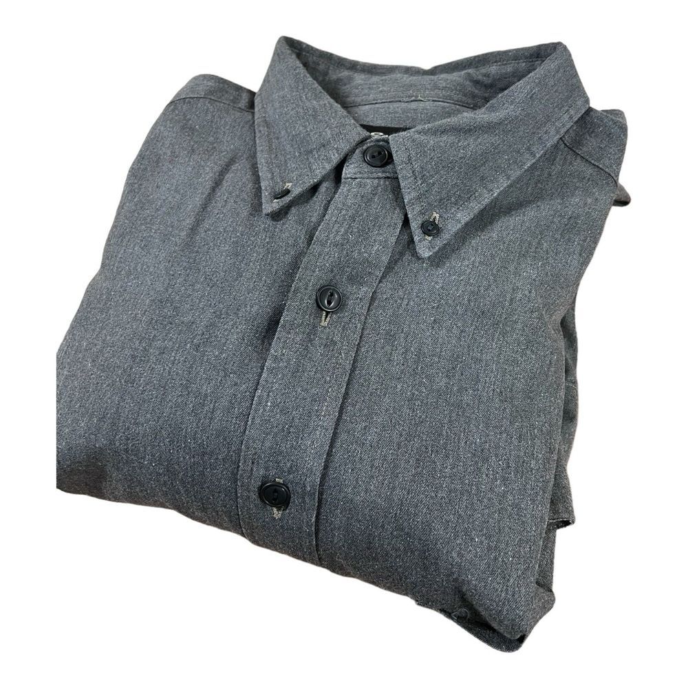 Eddie‎ Bauer Men's Tall Large 100% Cotton Grey Button-Up Long-Sleeve Shirt